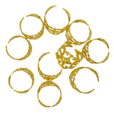 Maxbell 10pcs Adjustable Brass Blank Stamped Filigree Flower Ring DIY Making Gold