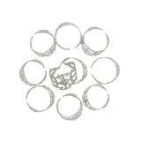 Maxbell 10x Adjustable Brass Blank Stamped Filigree Flower Ring Making Silver White