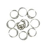 Maxbell 10pcs Adjustable Brass Blank Stamped Filigree Flower Ring DIY Making Silver