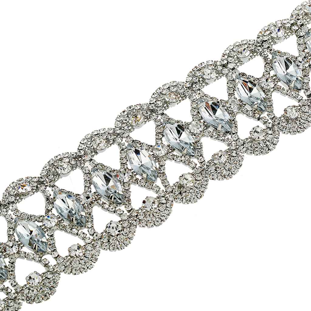 Maxbell Luxury Full Crystal Rhinestone Pendant Choker Collar Necklace Jewelry Silver