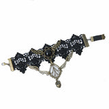 Maxbell Retro Victorian Sexy Black Lace Armlet Armband Upper Arm Chain Party Costume