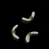 Maxbell 25Pcs Eyeglasses Chain Holder Ends Loops Cream Rubber Hematite gunmetal