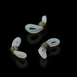 Maxbell 25Pcs Eyeglasses Chain Holder Ends Loops Cream Rubber Hematite gunmetal