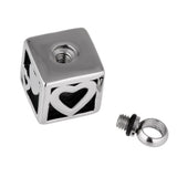 Maxbell Love Heart Pattern Cube Cremation Ashes Holder Urn Memorial Keepsake Pendant