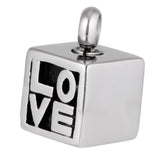 Maxbell Love Heart Pattern Cube Cremation Ashes Holder Urn Memorial Keepsake Pendant