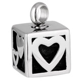 Maxbell Love Heart Pattern Cube Cremation Ashes Holder Urn Memorial Keepsake Pendant