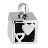 Maxbell Love Heart Pattern Cube Cremation Ashes Holder Urn Memorial Keepsake Pendant