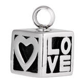 Maxbell Love Heart Pattern Cube Cremation Ashes Holder Urn Memorial Keepsake Pendant