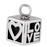 Maxbell Love Heart Pattern Cube Cremation Ashes Holder Urn Memorial Keepsake Pendant
