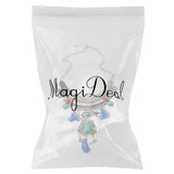 Maxbell Retro Ethnic Turquoise Leaf Tassel Statement Necklace Chunky Bubble Bib-Blue