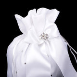 Maxbell Wedding Bridesmaid Bridal Diamante Dolly Bag Satin Pouch White
