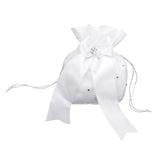 Maxbell Wedding Bridesmaid Bridal Diamante Dolly Bag Satin Pouch White