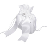 Maxbell Wedding Bridesmaid Bridal Diamante Dolly Bag Satin Pouch White