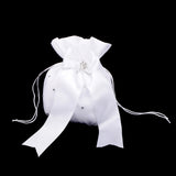 Maxbell Wedding Bridesmaid Bridal Diamante Dolly Bag Satin Pouch White