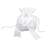 Maxbell Wedding Bridesmaid Bridal Diamante Dolly Bag Satin Pouch White
