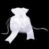 Maxbell Wedding Bridesmaid Bridal Diamante Dolly Bag Satin Pouch White