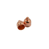 Maxbell 50pcs Leather Cord End Cap Beads Stopper Kumihimo Jewelry Finding Rose Gold