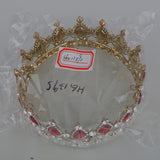 Maxbell King Queen Bridal Crown Rhinestone Tiaras Gold Plated Hair Jewelry  Red