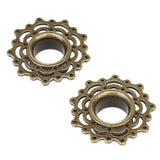 Maxbell Antique Brass Flower Ear Flesh Tunnel Ear Gauges Plugs Body Piercings 16mm