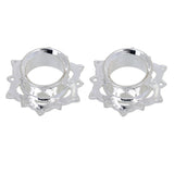 Maxbell Pair Antiqued Lotus Flower Silver BRASS Flesh Tunnels Ear Plugs Gauges 14mm