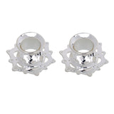 Maxbell Pair Antiqued Lotus Flower Silver BRASS Flesh Tunnels Ear Plugs Gauges 12mm