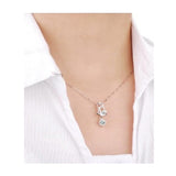 Maxbell Fashion Women Crystal Rhinestone Double Love Heart Chain Jewelry White