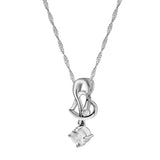 Maxbell Fashion Women Crystal Rhinestone Double Love Heart Chain Jewelry White