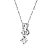 Maxbell Fashion Women Crystal Rhinestone Double Love Heart Chain Jewelry White