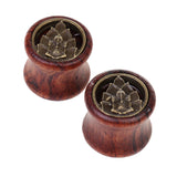 Maxbell Pair Ear Plugs Tunnels Buddha Elephant Wood Ear Expanders Piercings 16mm