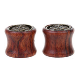 Maxbell Pair Ear Plugs Tunnels Buddha Elephant Wood Ear Expanders Piercings 16mm