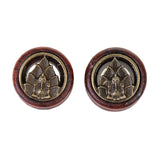 Maxbell Pair Ear Plugs Tunnels Buddha Elephant Wood Ear Expanders Piercings 16mm