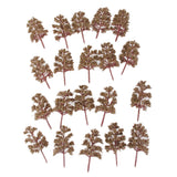Maxbell 20PCS Plastic Abies Holophylla Model Trees Layout Train Scene 1:150