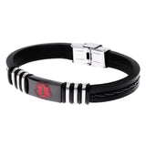 Maxbell Silicone Rubber Medical Alert ID Bracelet Bangle Wristband Magnet Clasp