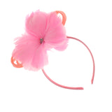 Maxbell Womens Fascinator Hat Headband Feather Cocktail Wedding Party Headpiece Pink