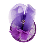 Maxbell Elegant Feather Fascinator Hat Top Headband Wedding Party Headpiece Purple