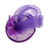 Maxbell Elegant Feather Fascinator Hat Top Headband Wedding Party Headpiece Purple