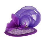 Maxbell Elegant Feather Fascinator Hat Top Headband Wedding Party Headpiece Purple