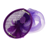 Maxbell Elegant Feather Fascinator Hat Top Headband Wedding Party Headpiece Purple