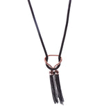 Maxbell Fashion Tassel Pendant Long Snake Chain Necklace Sweater Jewelry-Black