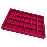 Maxbell Rose Pink Velvet Jewelry Display Organizer Box Tray Showcase 24 Grids