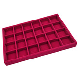 Maxbell Rose Pink Velvet Jewelry Display Organizer Box Tray Showcase 24 Grids