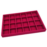 Maxbell Rose Pink Velvet Jewelry Display Organizer Box Tray Showcase 24 Grids