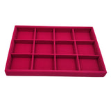 Maxbell Rose Pink Velvet Jewelry Display Organizer Box Tray Showcase 12 Grids