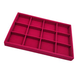 Maxbell Rose Pink Velvet Jewelry Display Organizer Box Tray Showcase 12 Grids