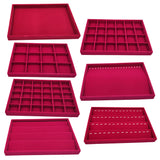 Maxbell Rose Pink Velvet Jewelry Display Organizer Box Tray Showcase Blank Tray