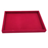 Maxbell Rose Pink Velvet Jewelry Display Organizer Box Tray Showcase Blank Tray