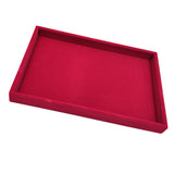 Maxbell Rose Pink Velvet Jewelry Display Organizer Box Tray Showcase Blank Tray