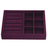 Maxbell Elegant Velvet Stackable Jewelry Display Tray Case Ring Earrings Tray