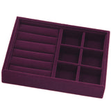 Maxbell Elegant Velvet Stackable Jewelry Display Tray Case Ring Earrings Tray