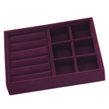 Maxbell Elegant Velvet Stackable Jewelry Display Tray Case Ring Earrings Tray